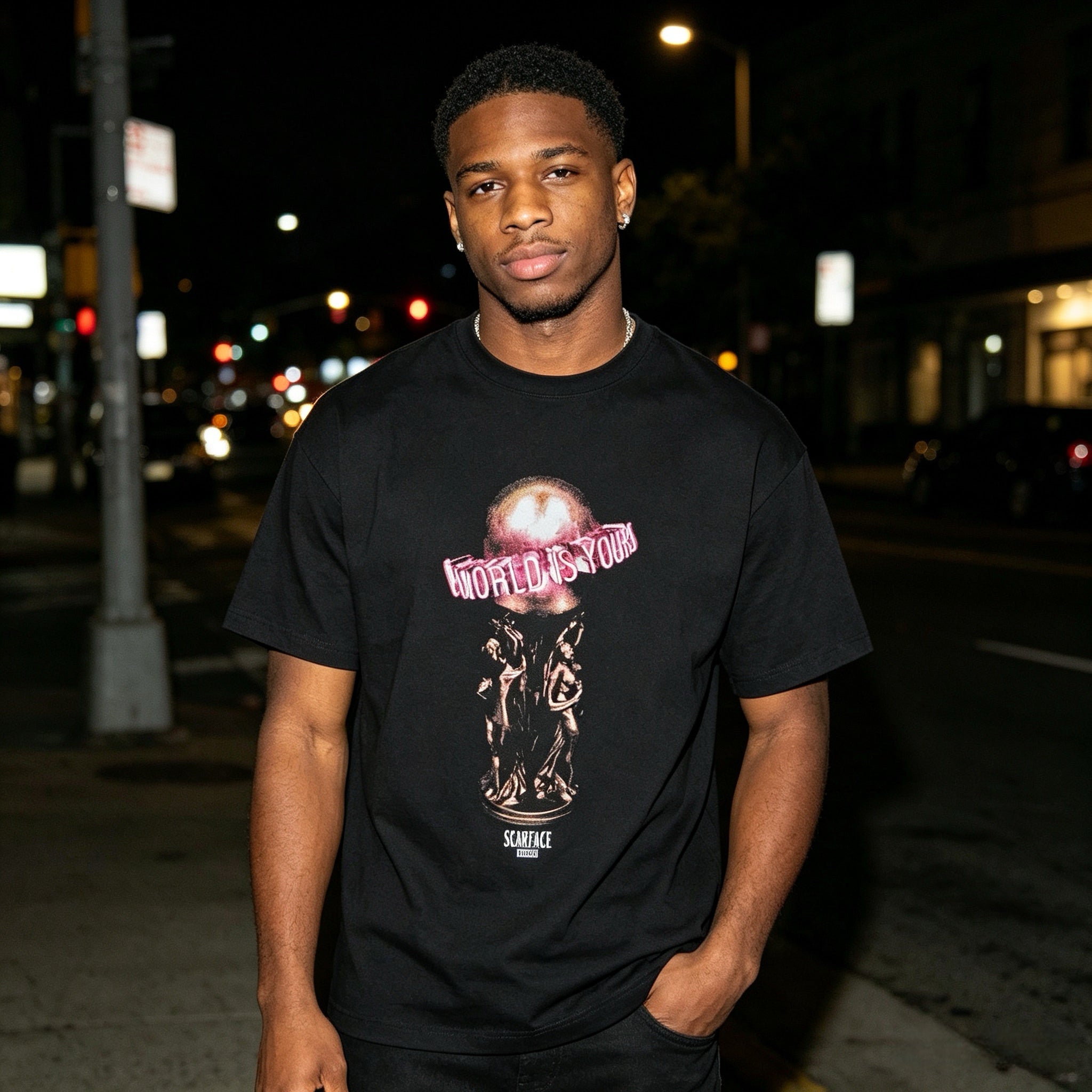 Kith x Scarface The World Is Yours Tee Black Built for Cleaner Statement Fits