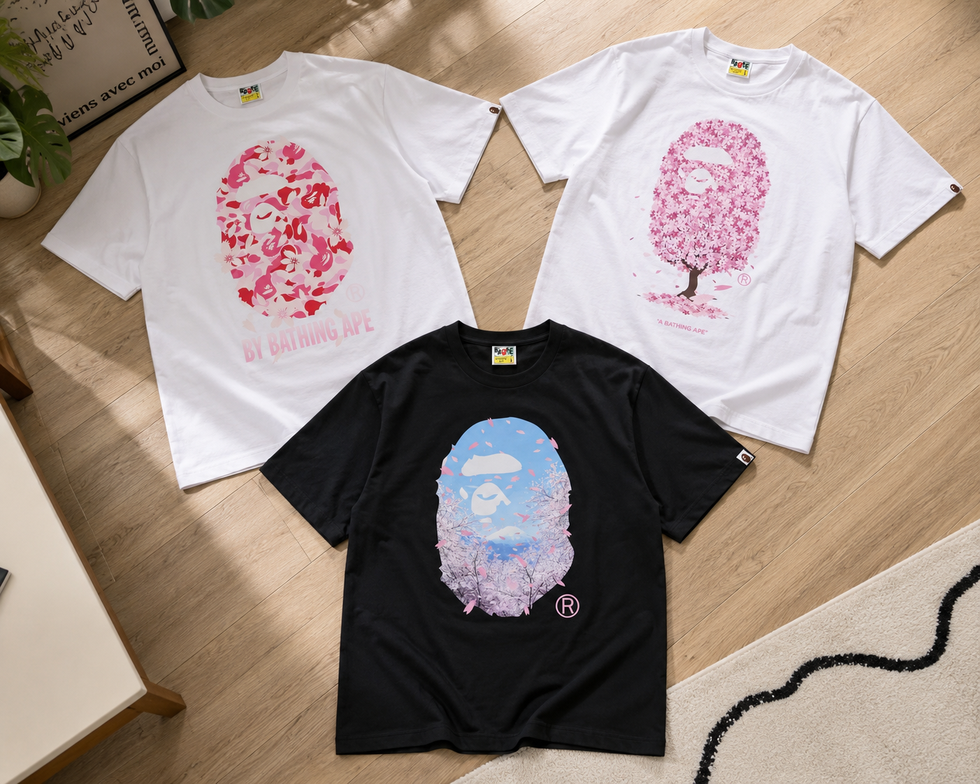 BAPE Sakura Tees Compared Three Designs Three Different Looks