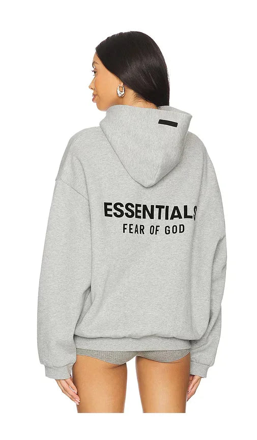 Fear of God Essentials Fleece Hoodie II Light Heather Gray FW24 fabric care guide