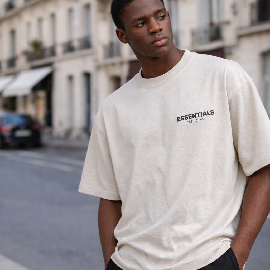 Fear of God Essentials Core Collection Tee Light Oatmeal — Classic Neutral, Everyday Versatility