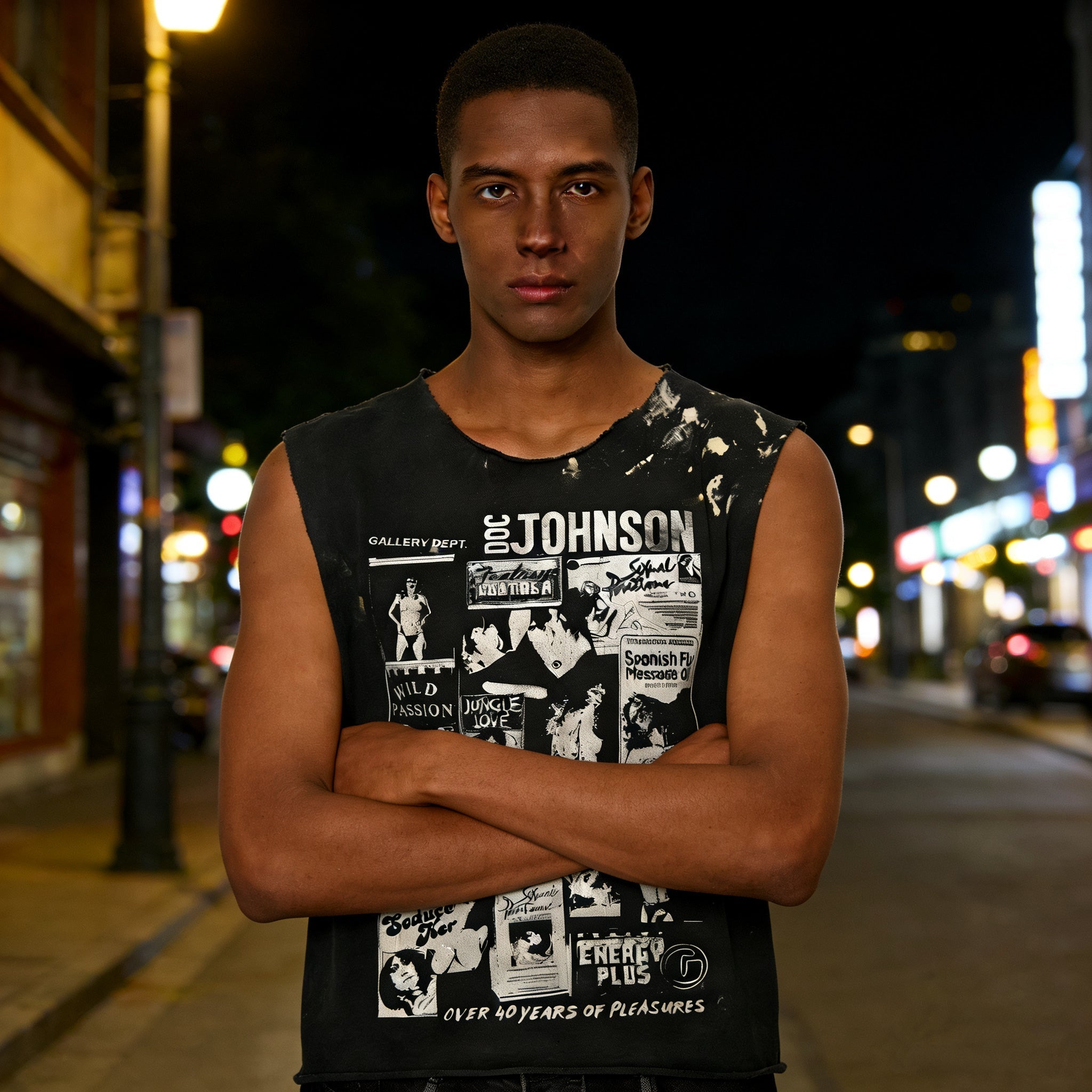 Gallery Dept. Doc Johnson Sexy Tee Black — Washed Graphic Balance - Afewvibe