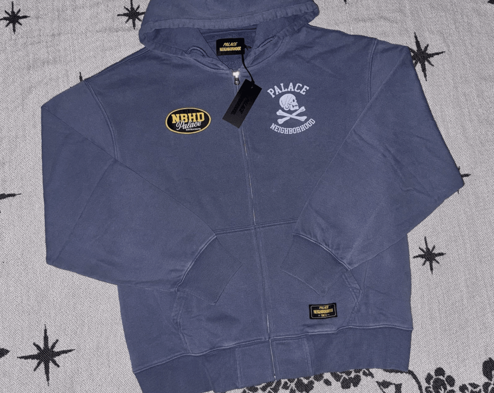 Palace x Neighborhood Skull Zip Hood Navy — Weekender Layer Memo - Afewvibe