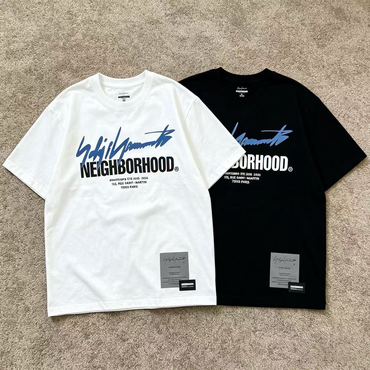 YOHJI YAMAMOTO x NEIGHBORHOOD SS-2 Black and White Tee Rotation - Afewvibe
