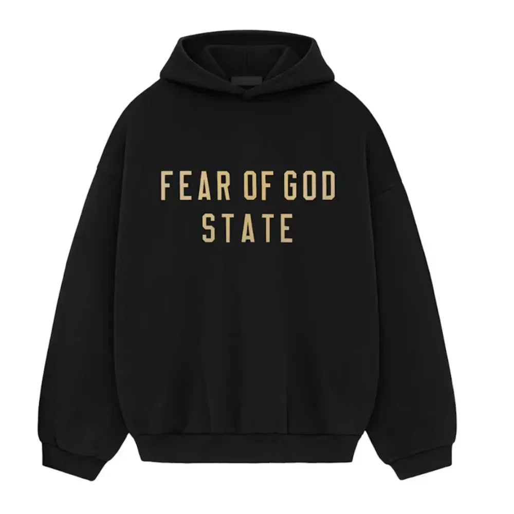 Fear Of God Essentials Fleece Hoodie Black FW24 - AFV Clothes