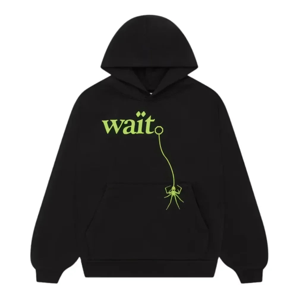 Sp5der Wait Hoodie Black - AFV Clothes