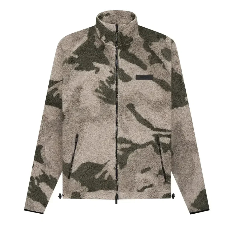 Fear of God Essentials Polar Fleece Full Zip Jacket Camo - AFV Clothes