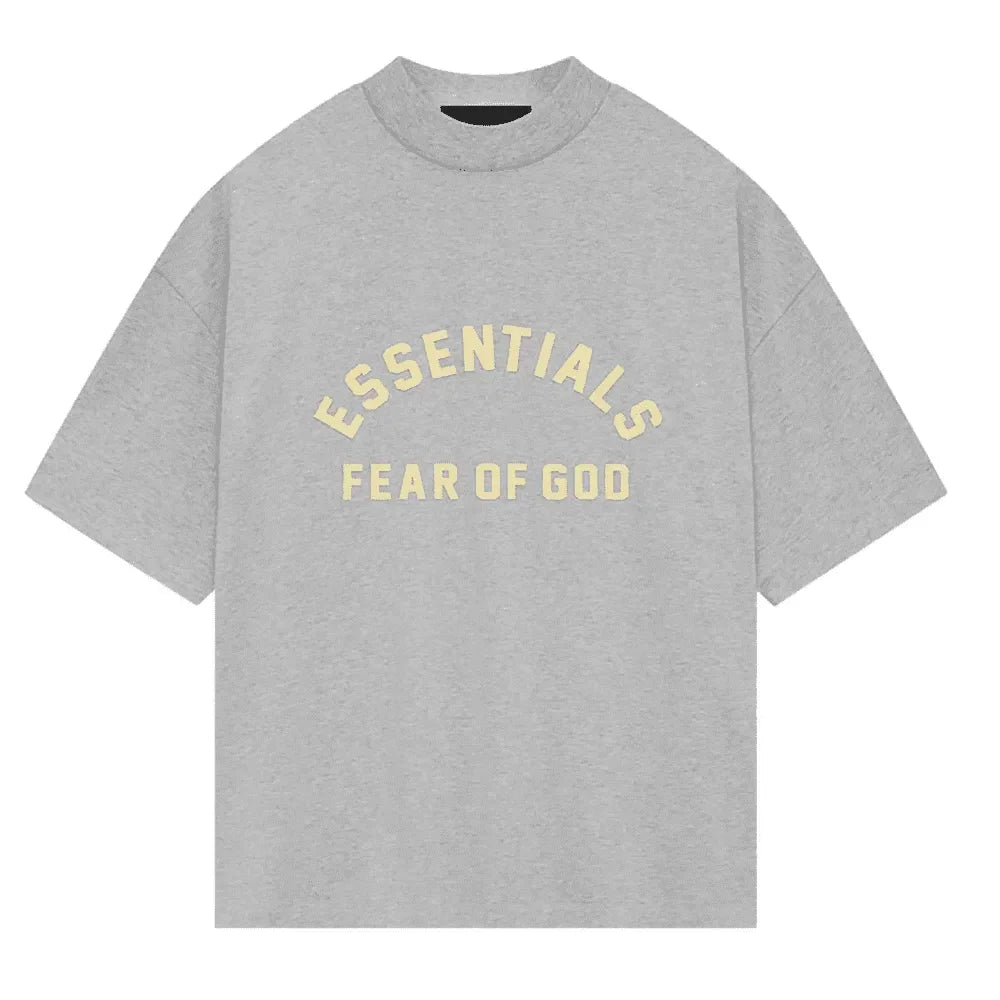 Fear Of God Essentials Heavy Jersey Crewneck T-Shirt Light Heather Grey - AFV Clothes