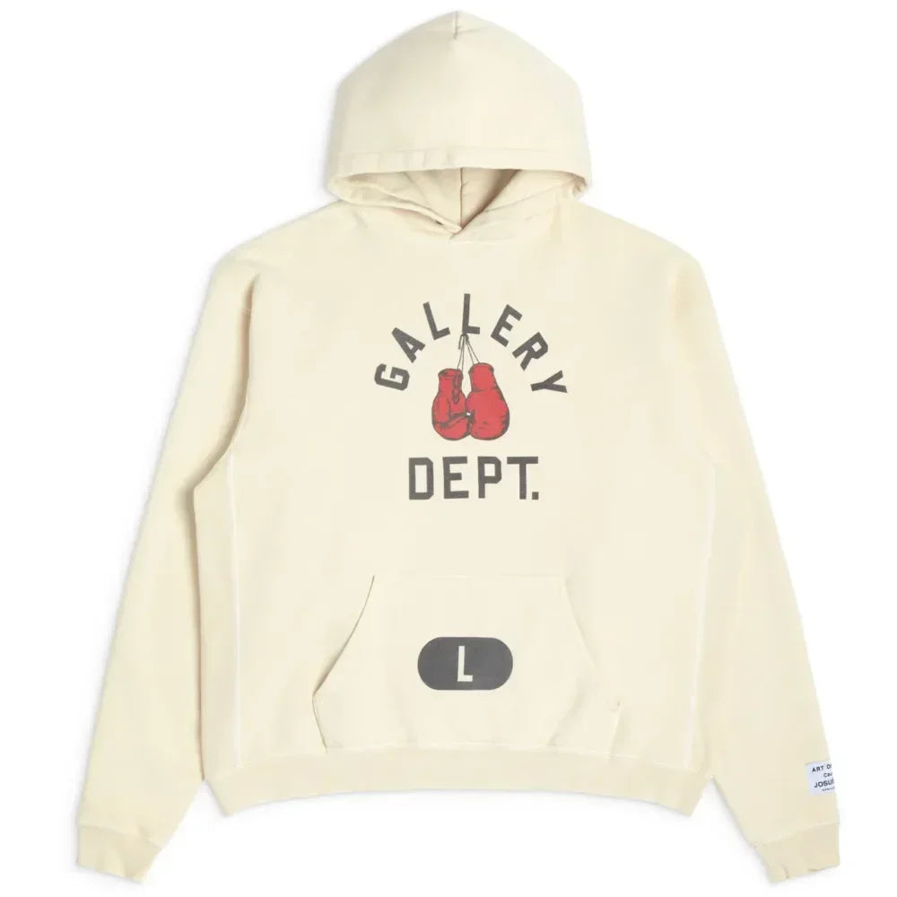 Gallery Dept. Boxing Merch Hoodie Cream - AFV Clothes