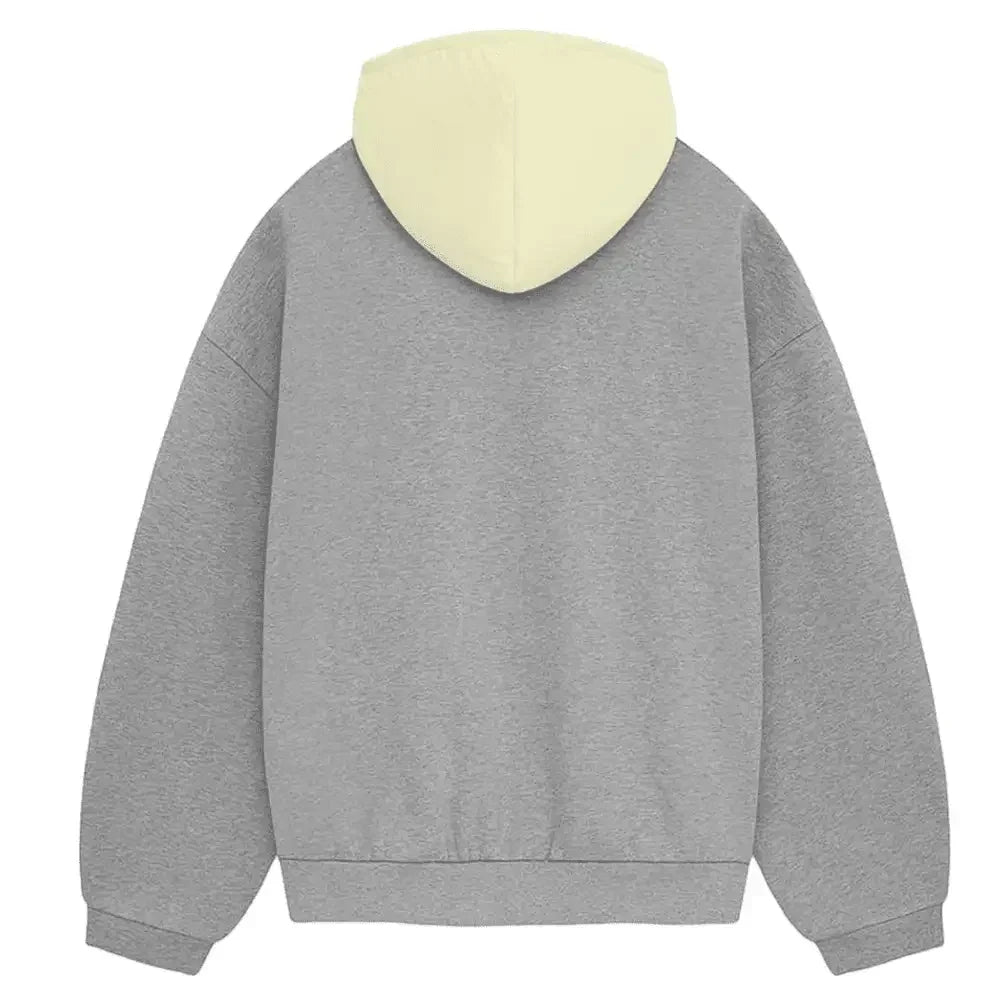 Fear of God Essentials SS24 Nylon Fleece Hoodie Dark Heather Oatmeal/Garden Yellow - AFV Clothes