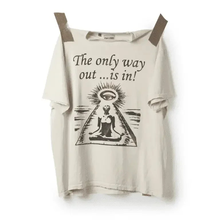 Gallery Dept. Work in Progress Only Way Out Tee Vintage White - AFV Clothes