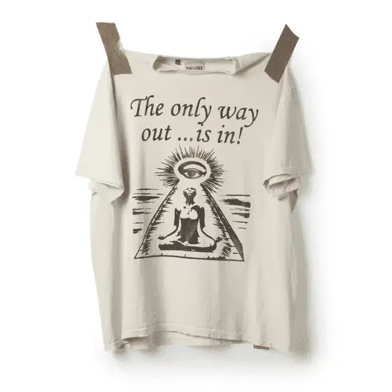 Gallery Dept. Work in Progress Only Way Out Tee Vintage White - AFV Clothes