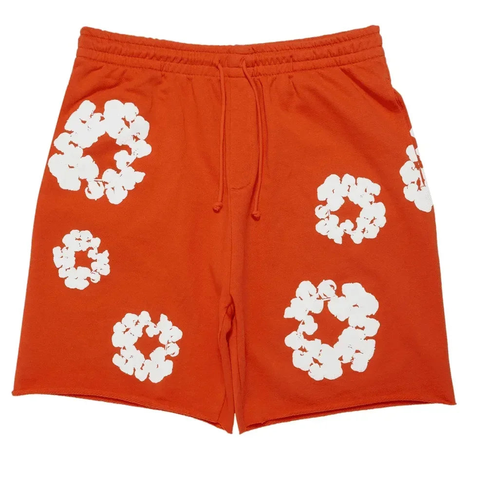 Denim Tears The Cotton Wreath Shorts Orange - AFV Clothes