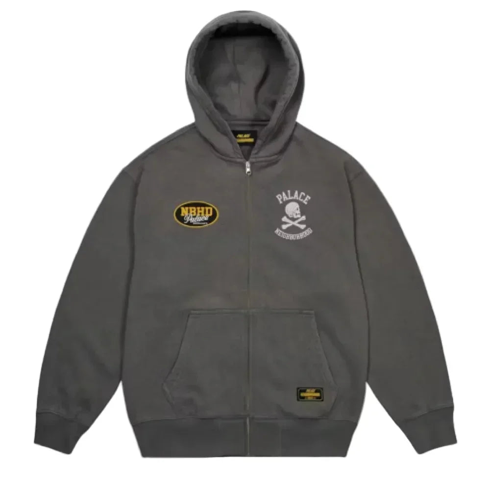 Palace x Neighborhood Skull Zip Hood Charcoal