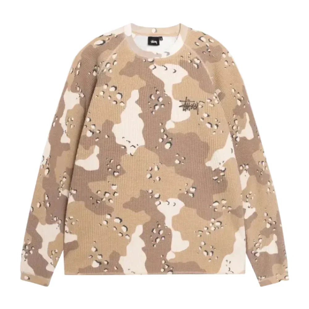 Stussy Raglan Thermal Long-Sleeve Crew Desert Camo – AFV Clothes