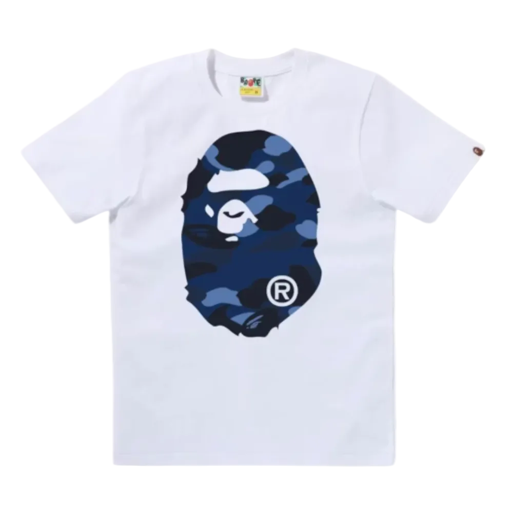BAPE Color Camo Big Ape Head Tee White Blue