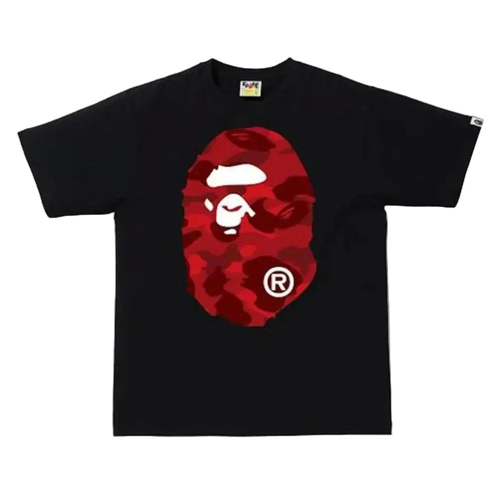 BAPE Color Camo Big Ape Head Tee Black Red