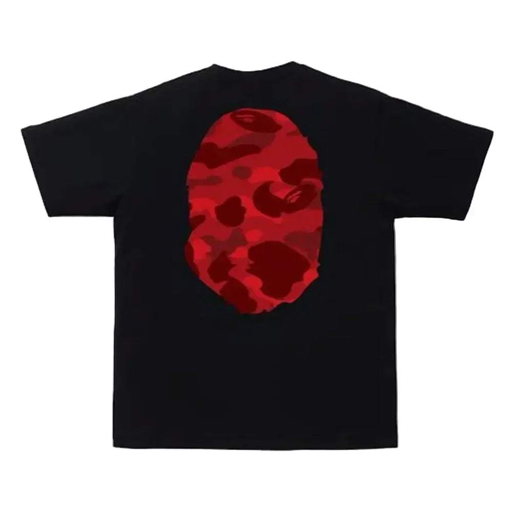 BAPE Color Camo Big Ape Head Tee Black Red