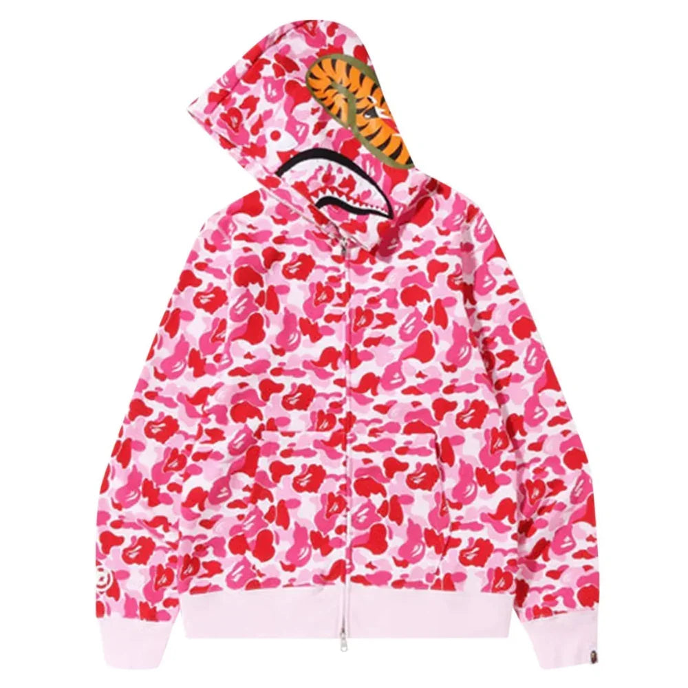 BAPE ABC Camo Shark Full Zip Hoodie Pink