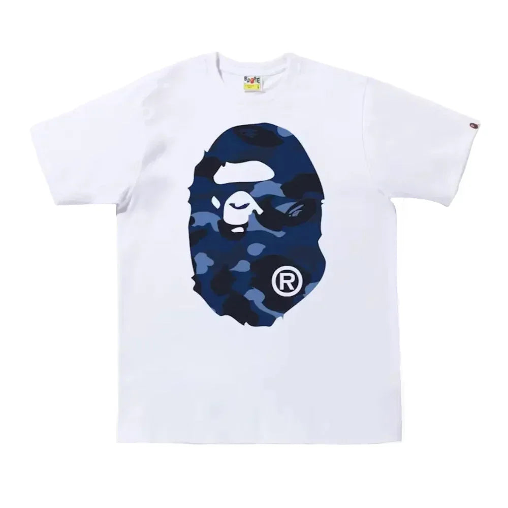 BAPE Color Camo Big Ape Head Tee White Blue