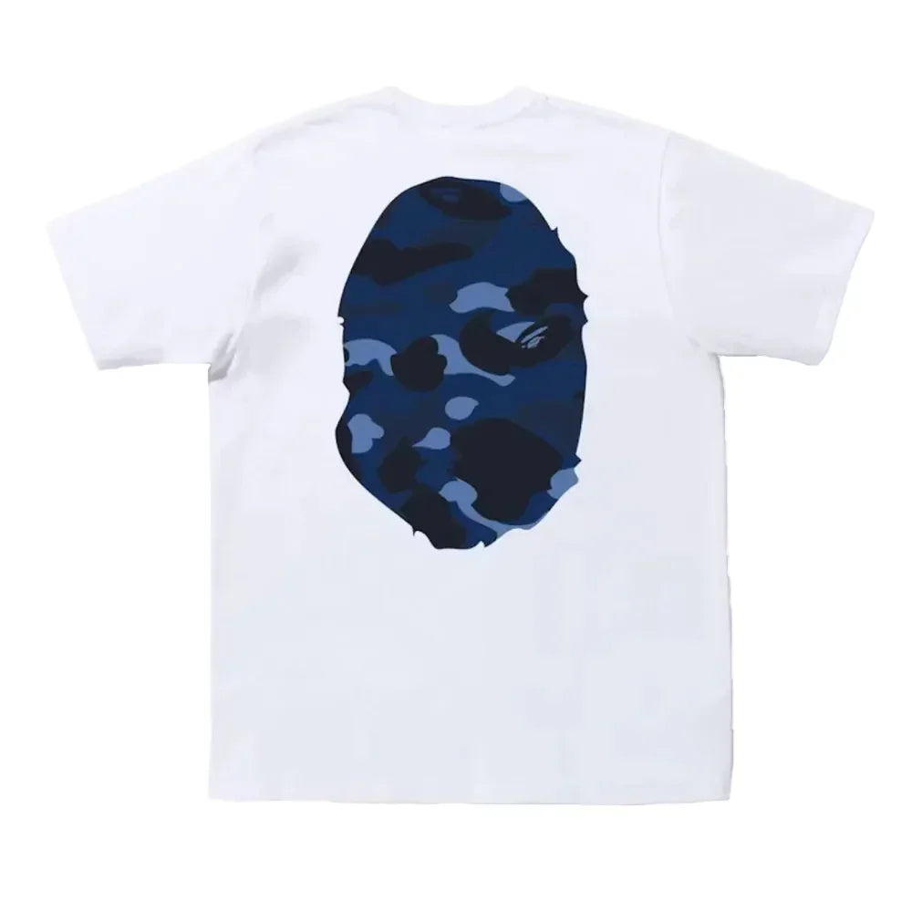 BAPE Color Camo Big Ape Head Tee White Blue