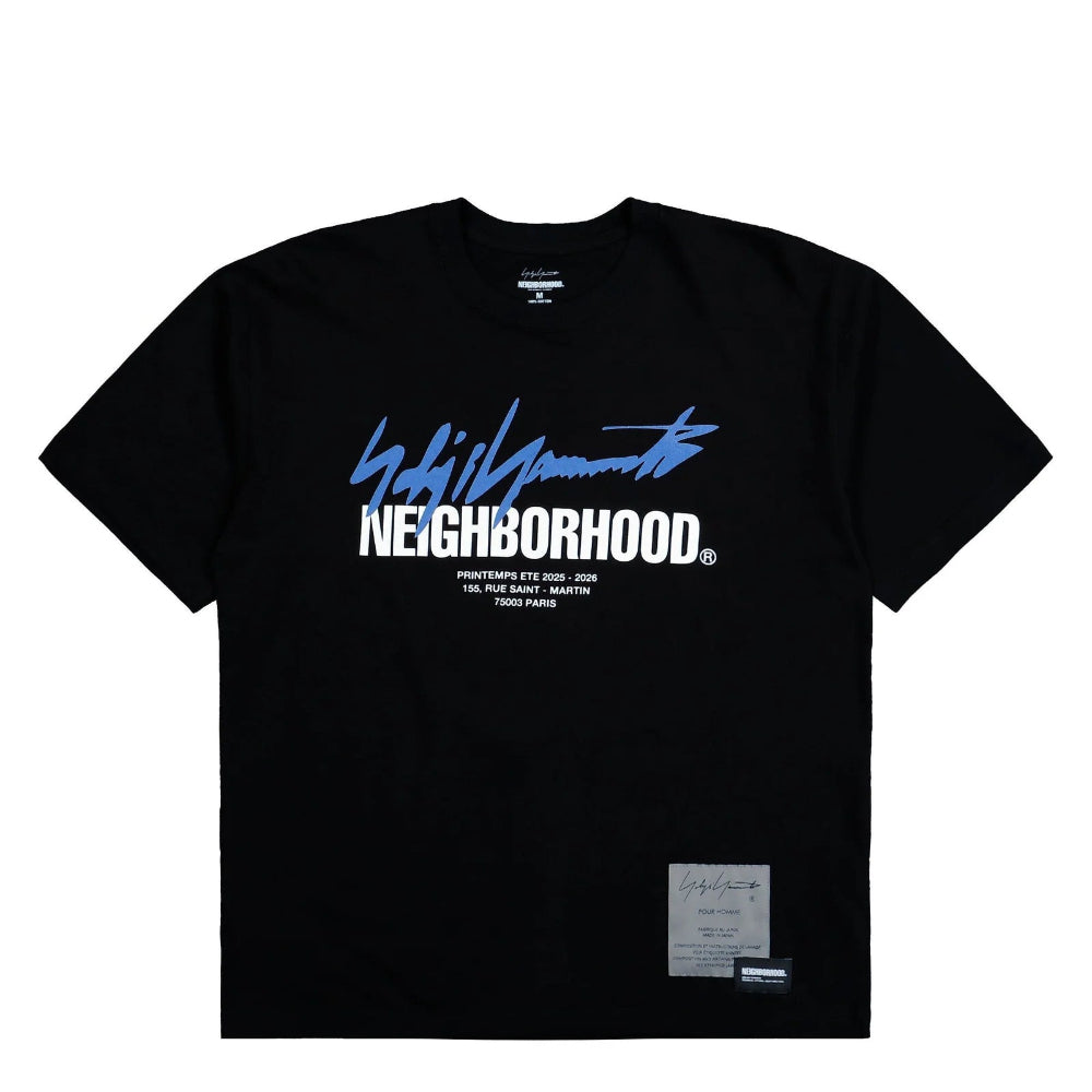 YOHJI YAMAMOTO Black NEIGHBORHOOD Edition SS-2 T-shirt