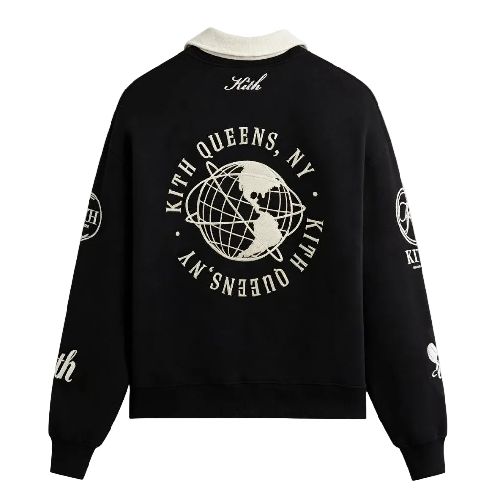 Kith Nelson Collared Rugby Pullover Black