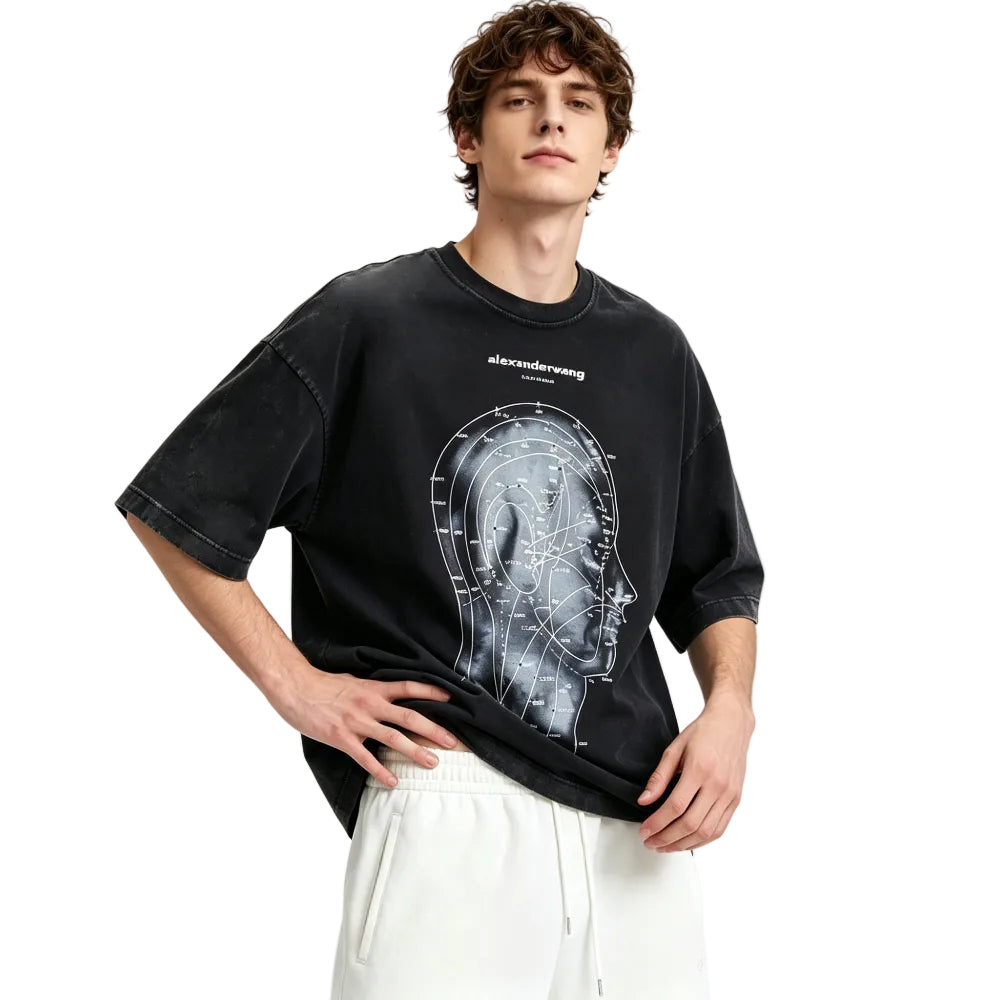 Alexander Wang Eastern Medicine Graphic Short Sleeve Tee Washed Black