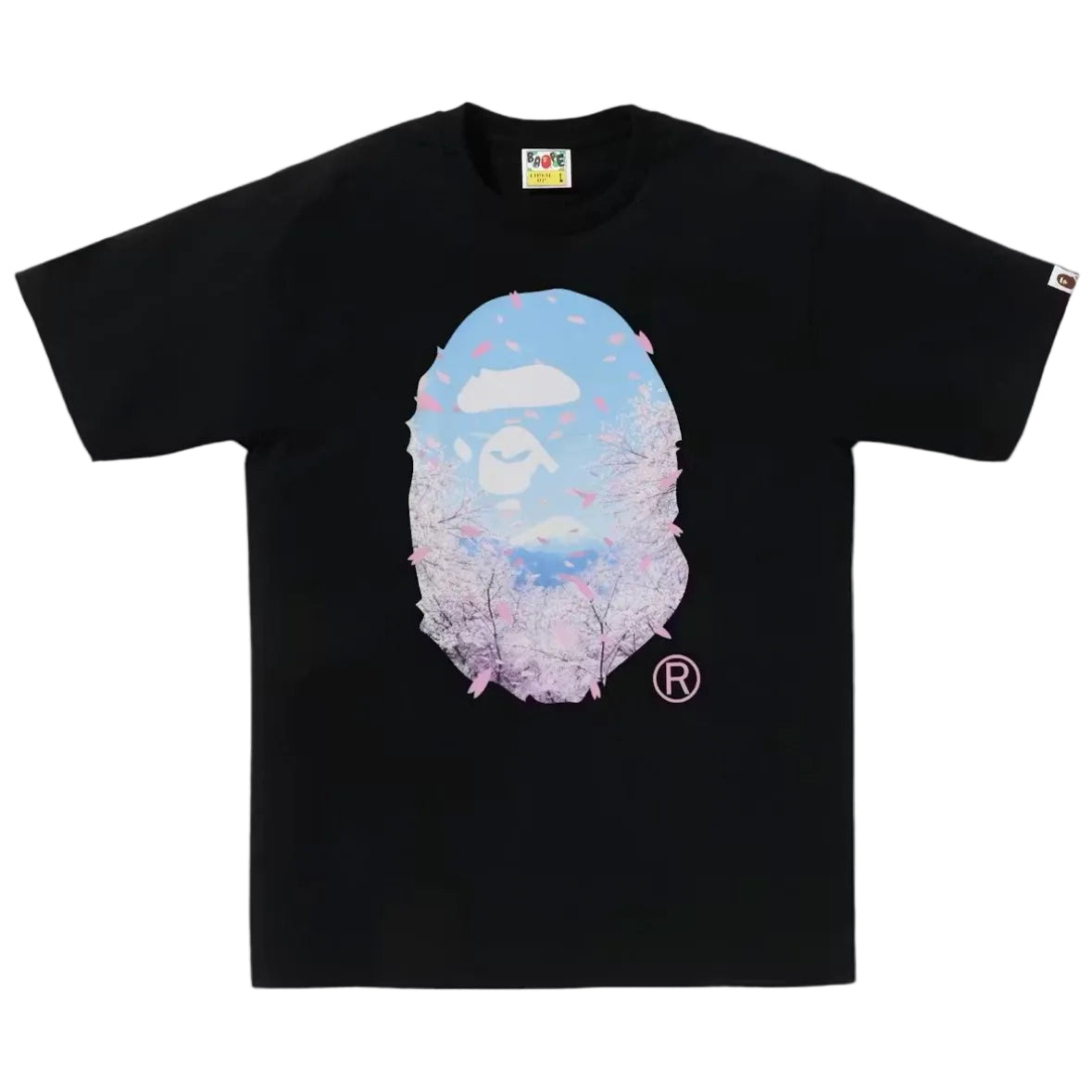 BAPE Sakura Photo Ape Head Tee SS26 Black