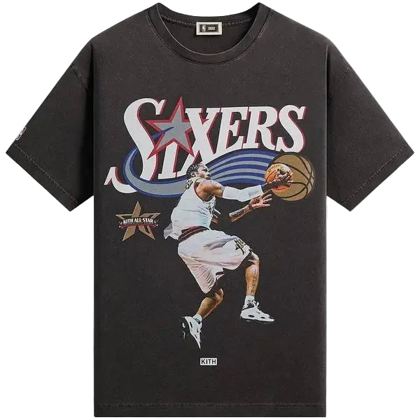 Kith NBA AlI Star Philadelphia 76ers Allen Iverson Vintage Tee Black