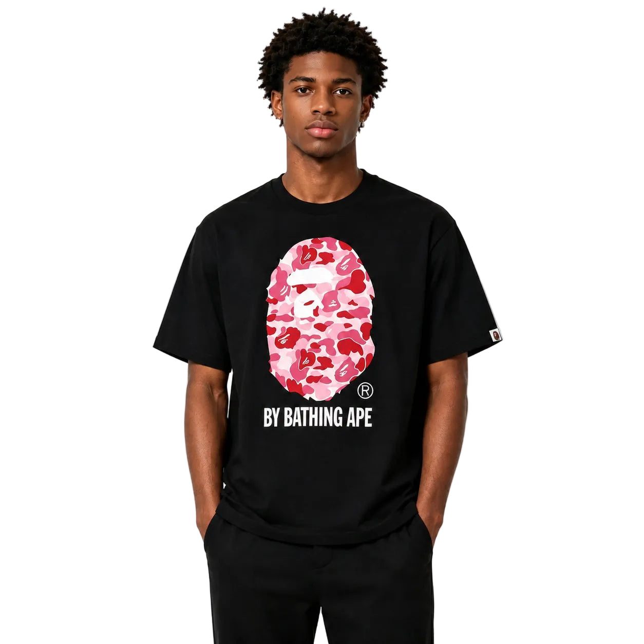 BAPE ABC Camo By Bathing Ape Tee Black Pink