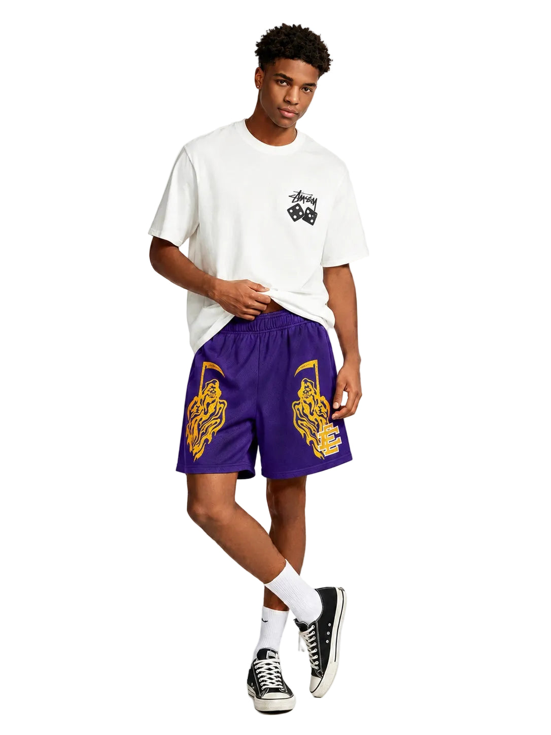 Eric Emanuel x Warren Lotas Short Purple Yellow