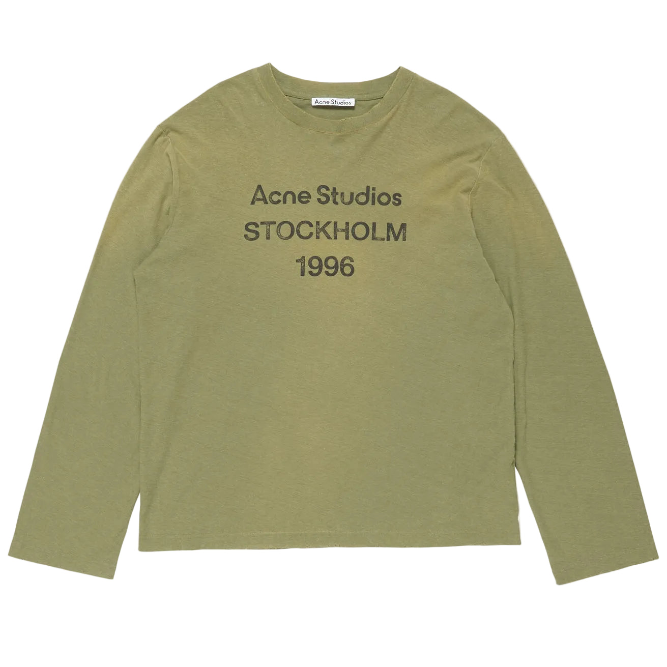 Acne Studios Logo 1996 Long Sleeve T-Shirt Olive Green front view