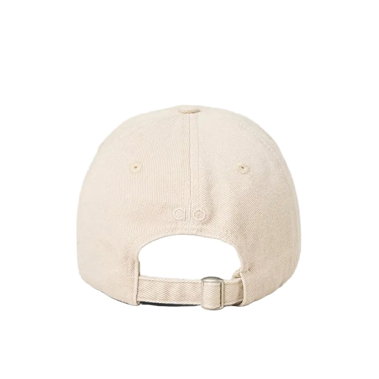 Alo Washed Off Duty Cap Monument Wash Sand Dollar with tonal logo and washed finish