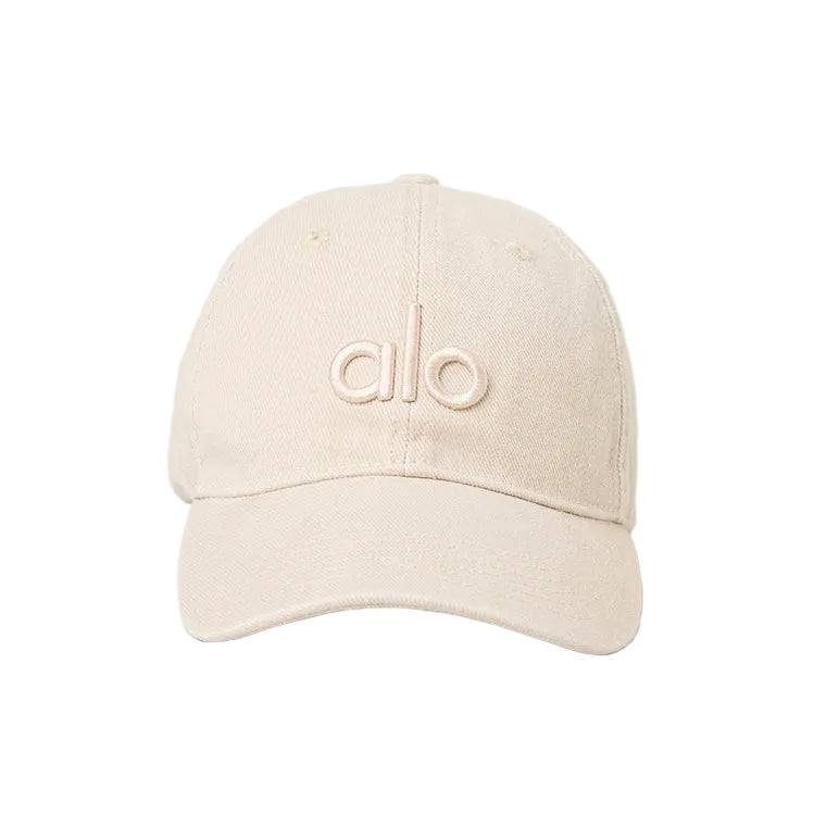 Alo Washed Off Duty Cap Monument Wash Sand Dollar with tonal logo and washed finish