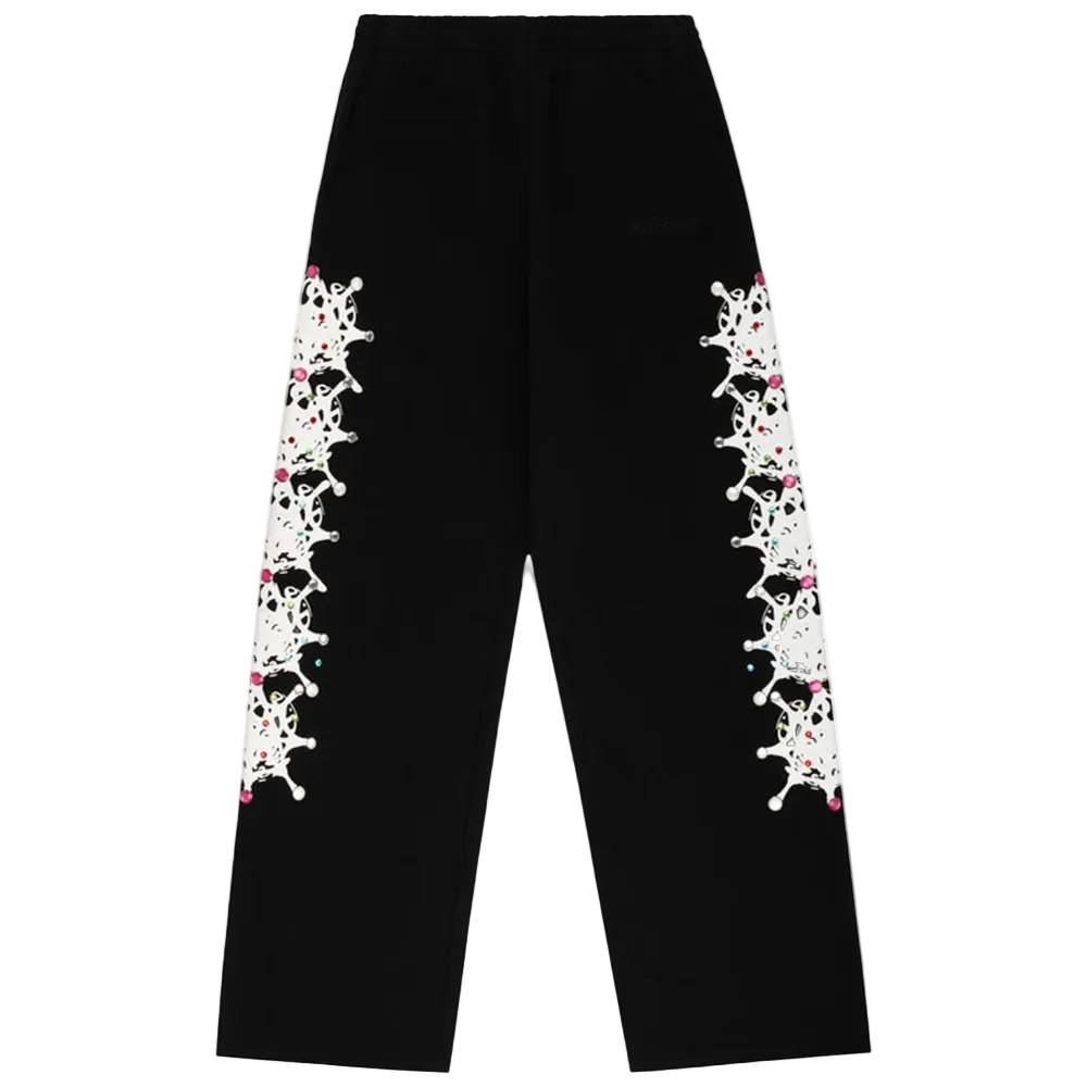 Sp5der Stone Sweatpant Black front product view