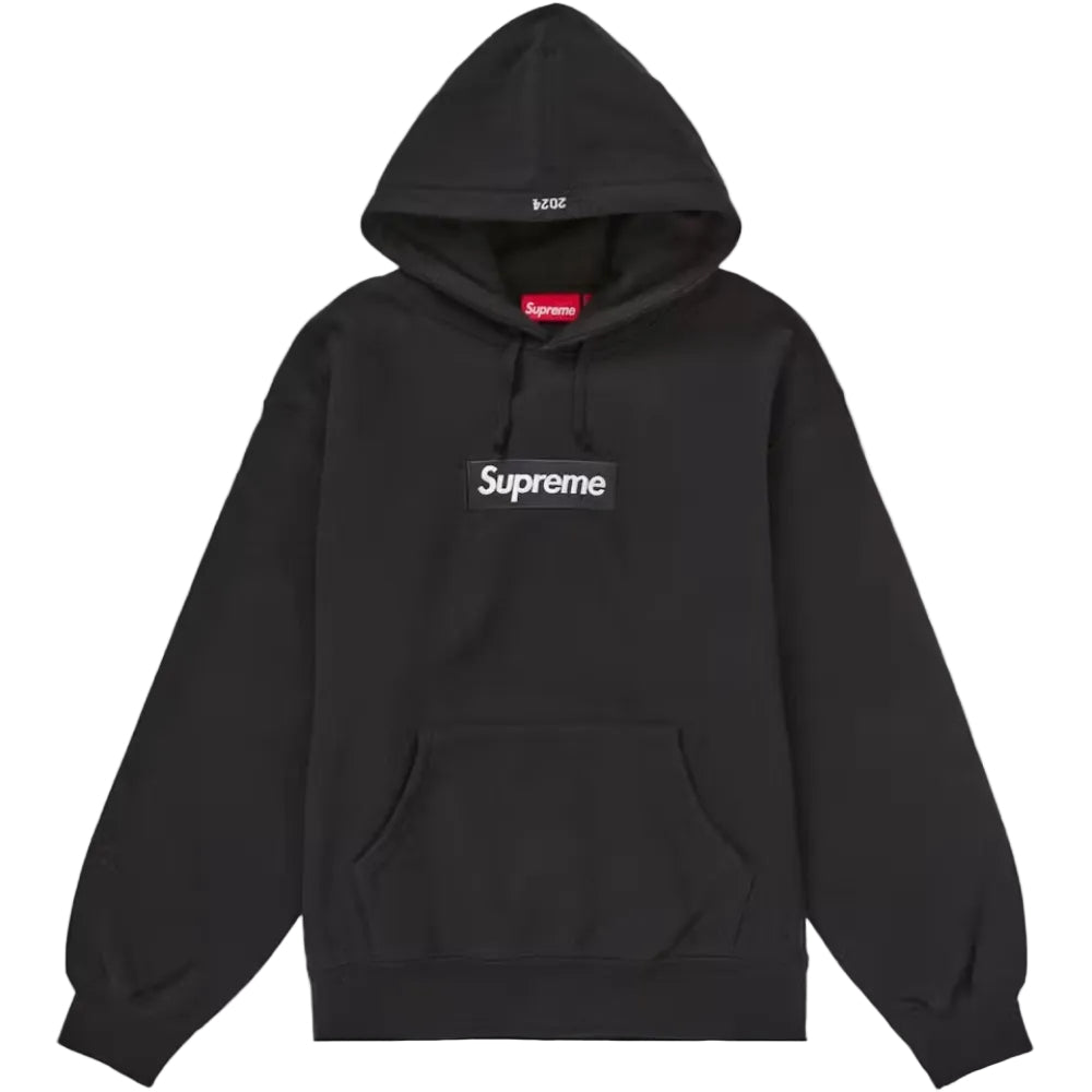 Supreme Box Logo Hooded Sweatshirt FW24 Black front product view