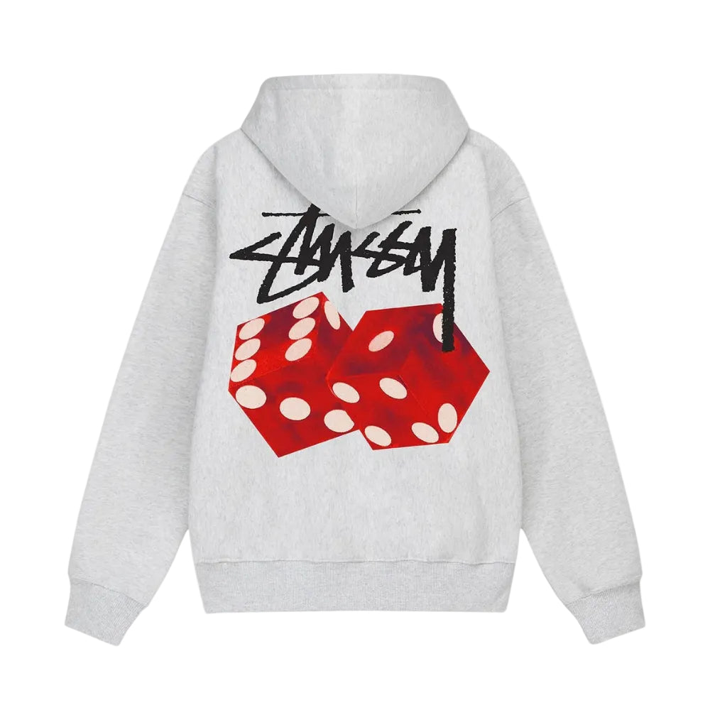 Stussy Diced Out Hoodie Ash Heather back product view