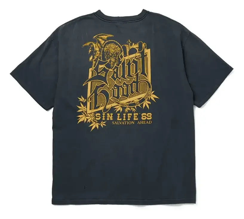 Neighborhood x Saint Michael STHD Pocket T-Shirt Vintage Black - AFV Clothes