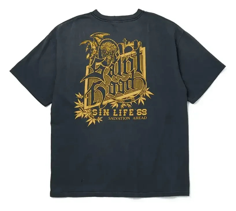 Neighborhood x Saint Michael STHD Pocket T-Shirt Vintage Black - AFV Clothes