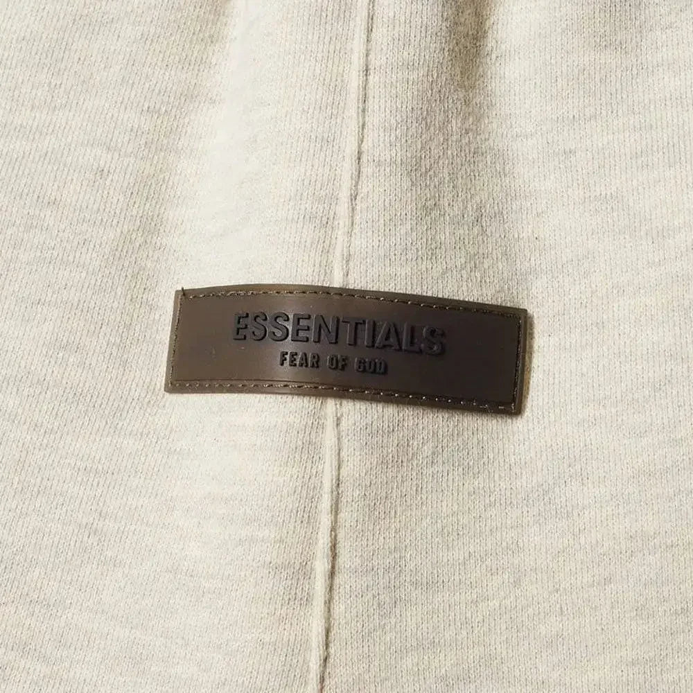 Fear of God Essentials Logo Sweat Short Light Oatmeal - AFV Clothes