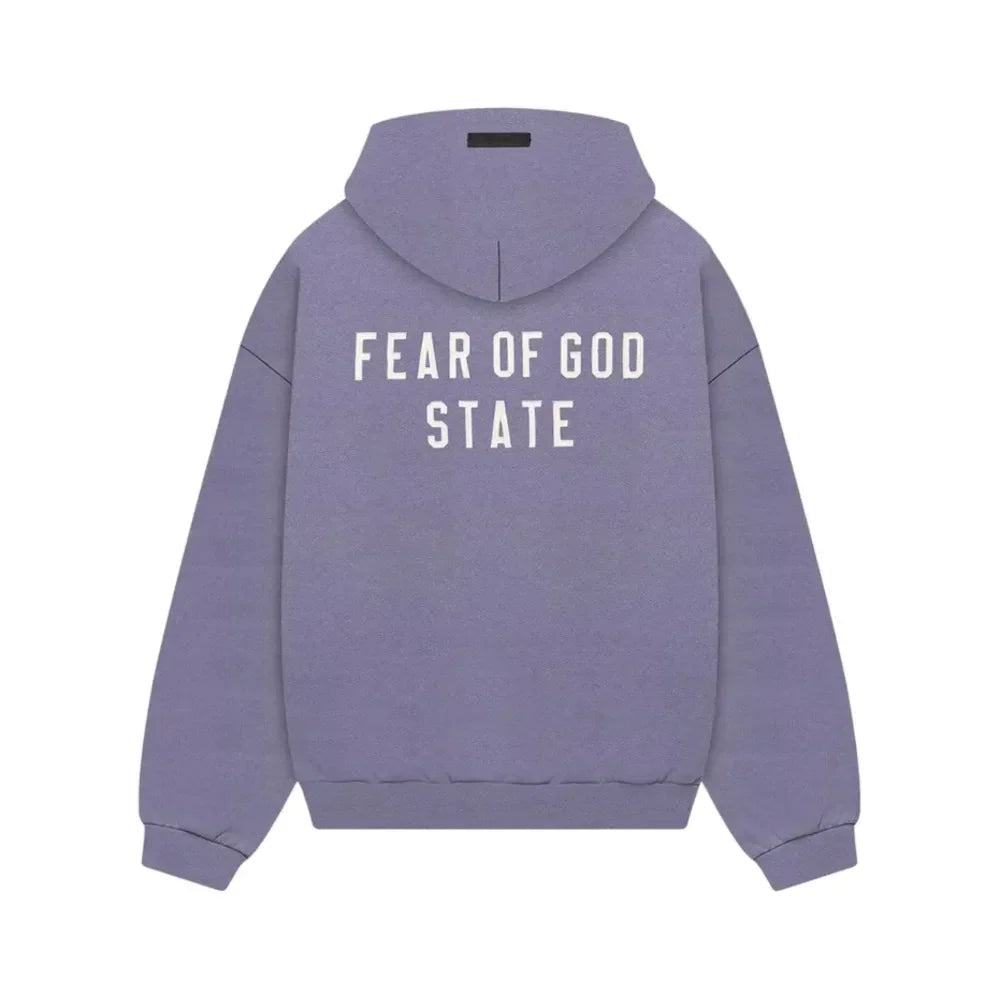 Fear of God Essentials Heavy Fleece Full Zip Hoodie Lavender - AFV Clothes