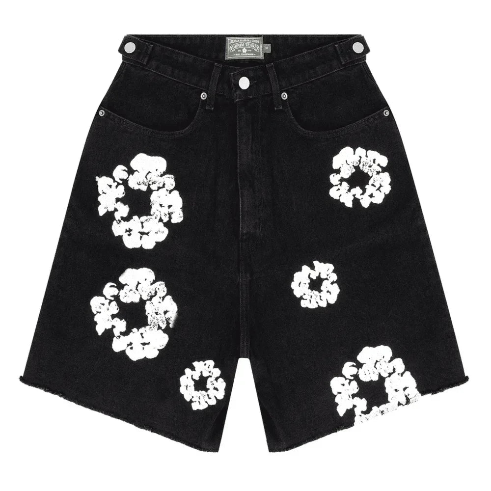 Denim Tears Wreath Jean Short Black - AFV Clothes