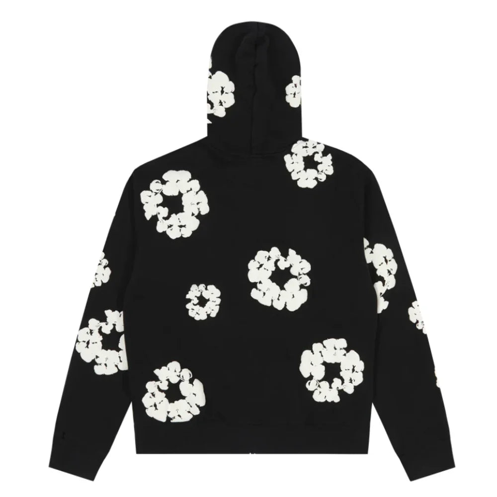 Denim Tears Cotton Wreath Zip Hoodie Black