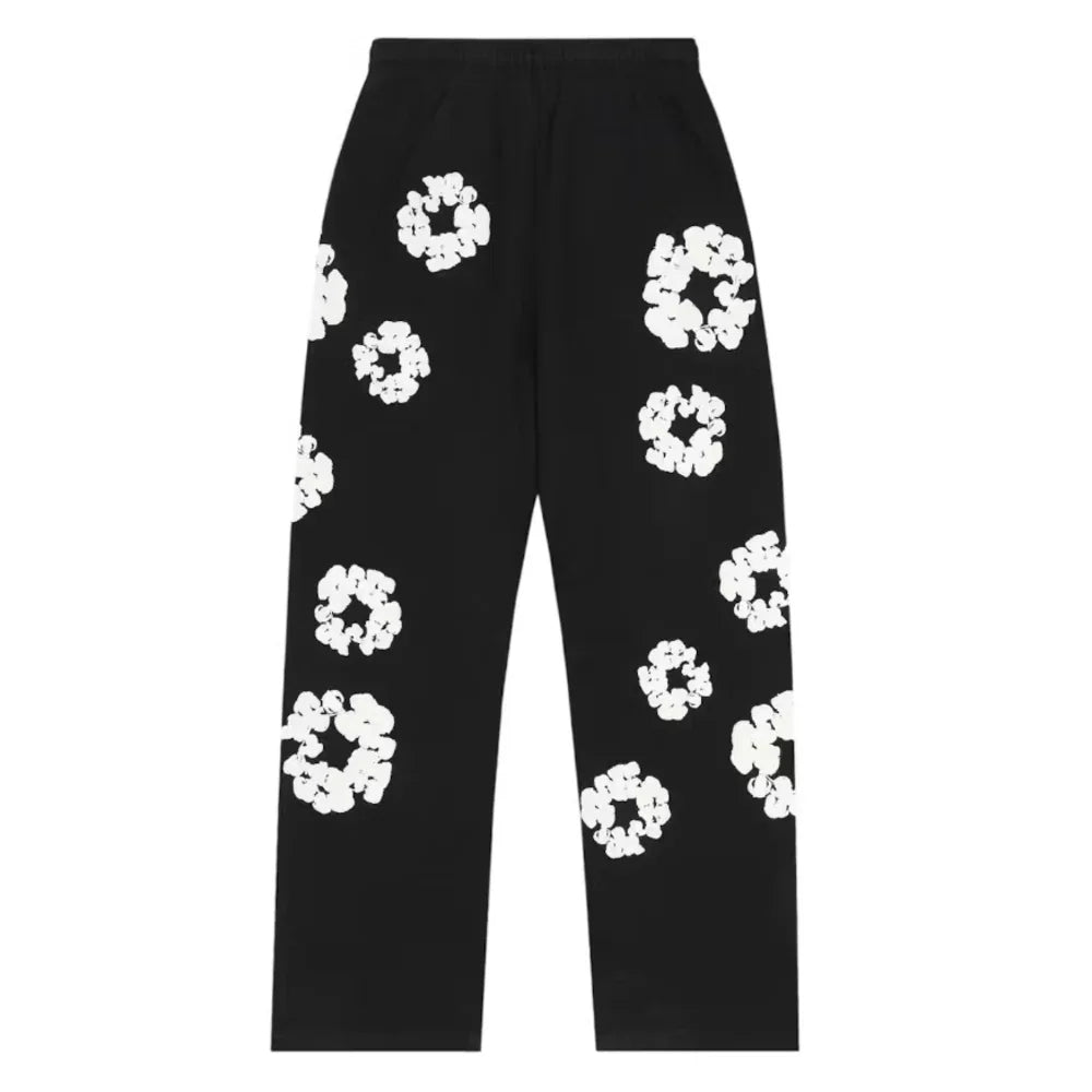 Denim Tears Cotton Wreath Baggy Sweatpants Black