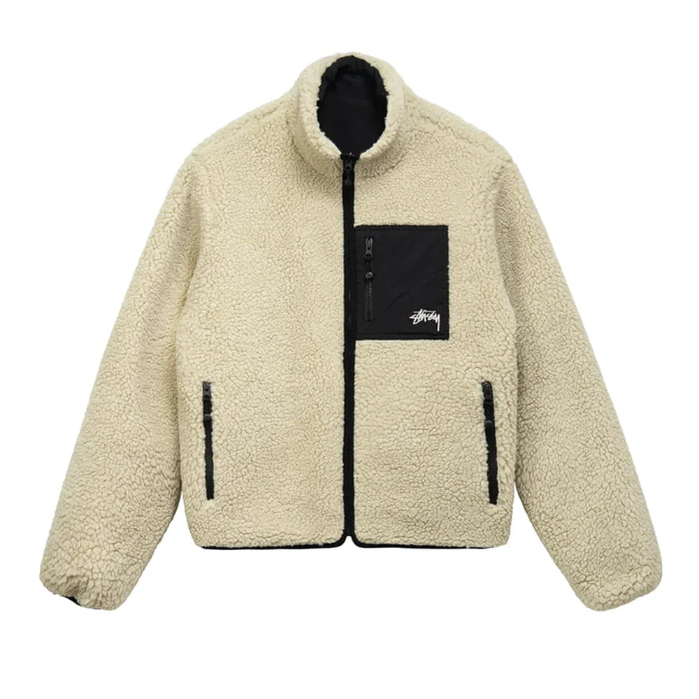 Stussy 8 Ball Sherpa Jacket Natural