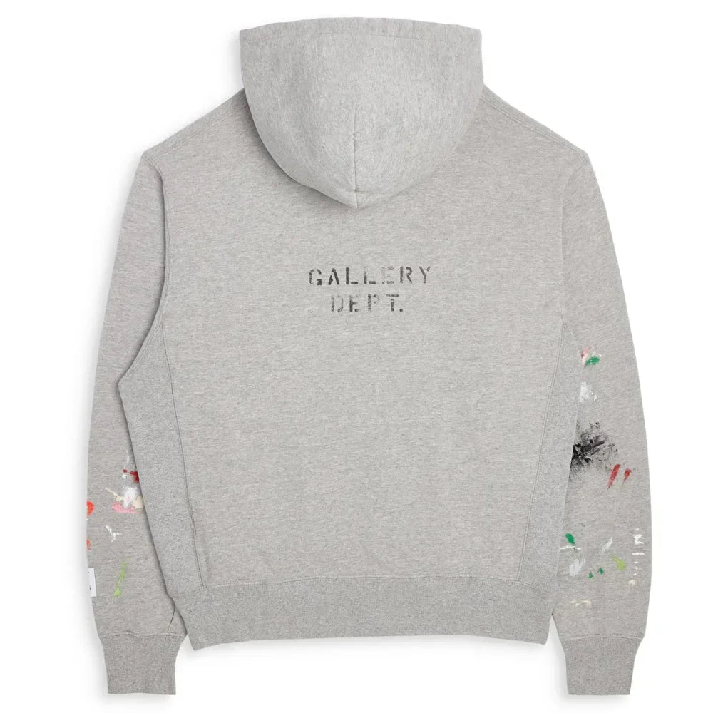 DEPT LOGO PAINTED HOODIE Heather Grey - AFV Clothes