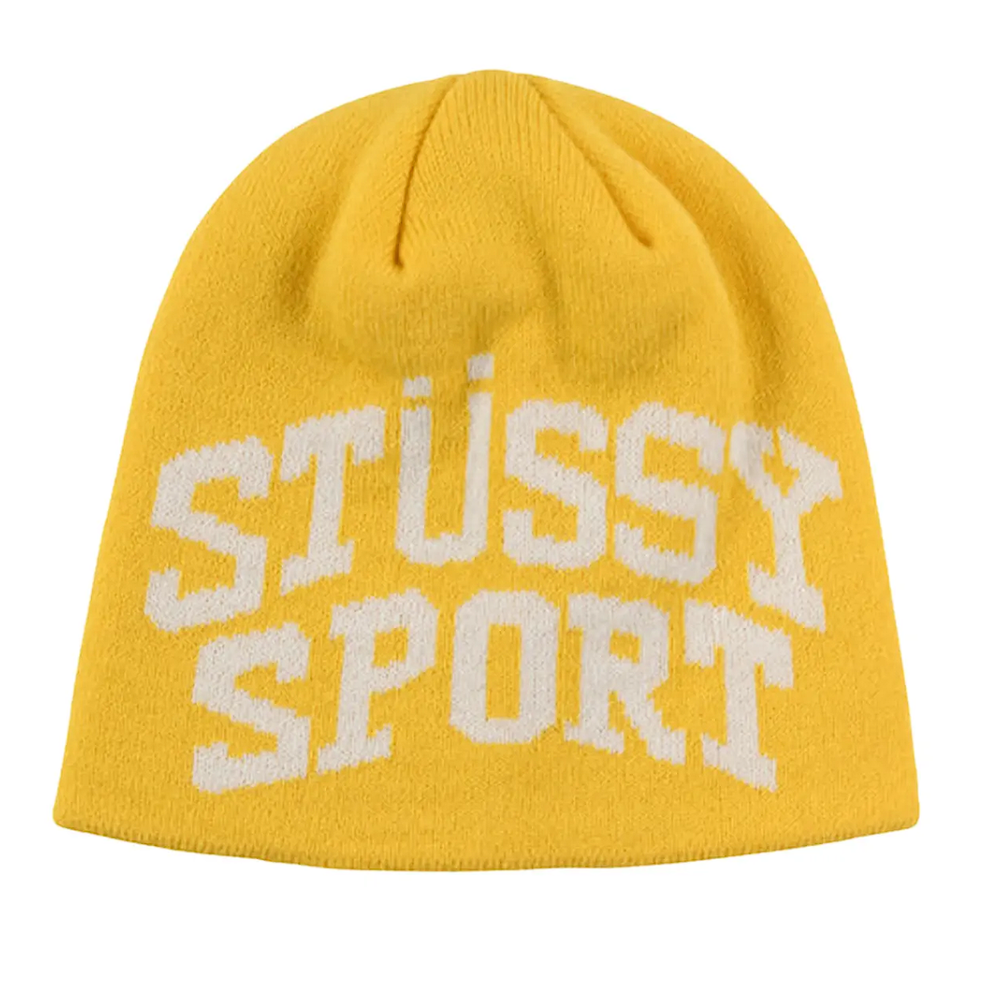 Stussy Sport Jacquard Skullcap Beanie Yellow