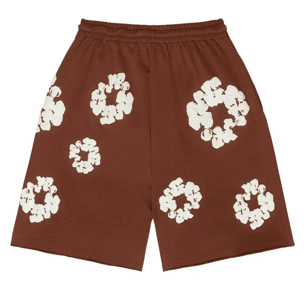Denim Tears The Cotton Wreath Shorts Brown - AFV Clothes