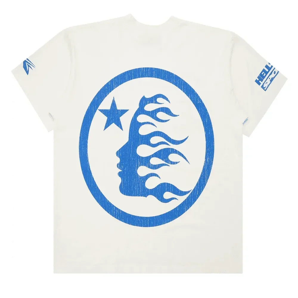 Hellstar Beat Us! T-shirt White/Blue - AFV Clothes