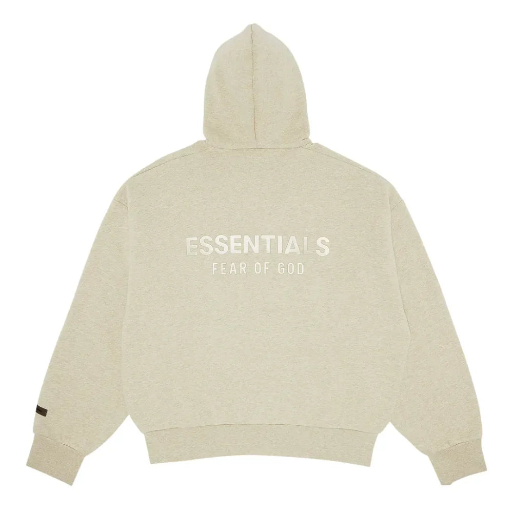 Fear of God Essentials Classic FullZip Hoodie Heather Stone
